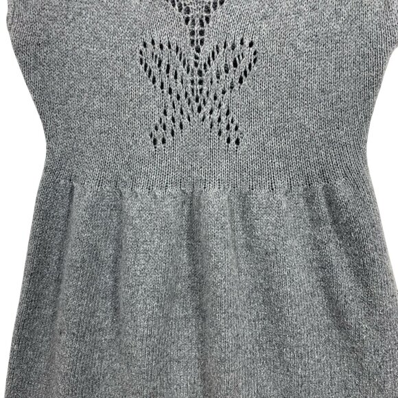 knit sleeveless v-neck grey knit dress sweater Zara knit size large - Picture 8 of 16